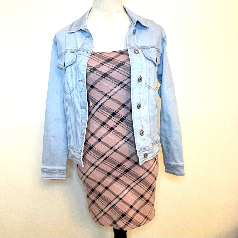 Rue 21 XS Pink Plaid Bodycon Mini Dress Y2K Preppy Aesthetic - Picture 6 of 11